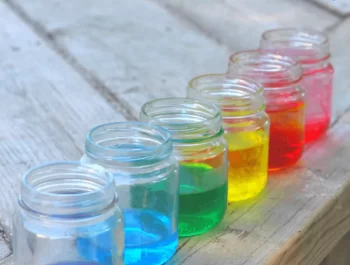 Rainbow water xylophone experiment